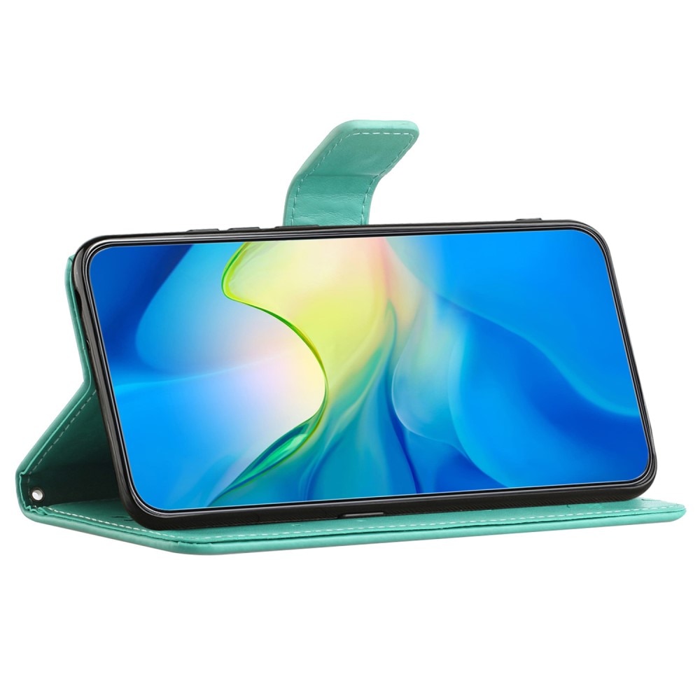 Läderfodral Fjärilar Samsung Galaxy A05s grön