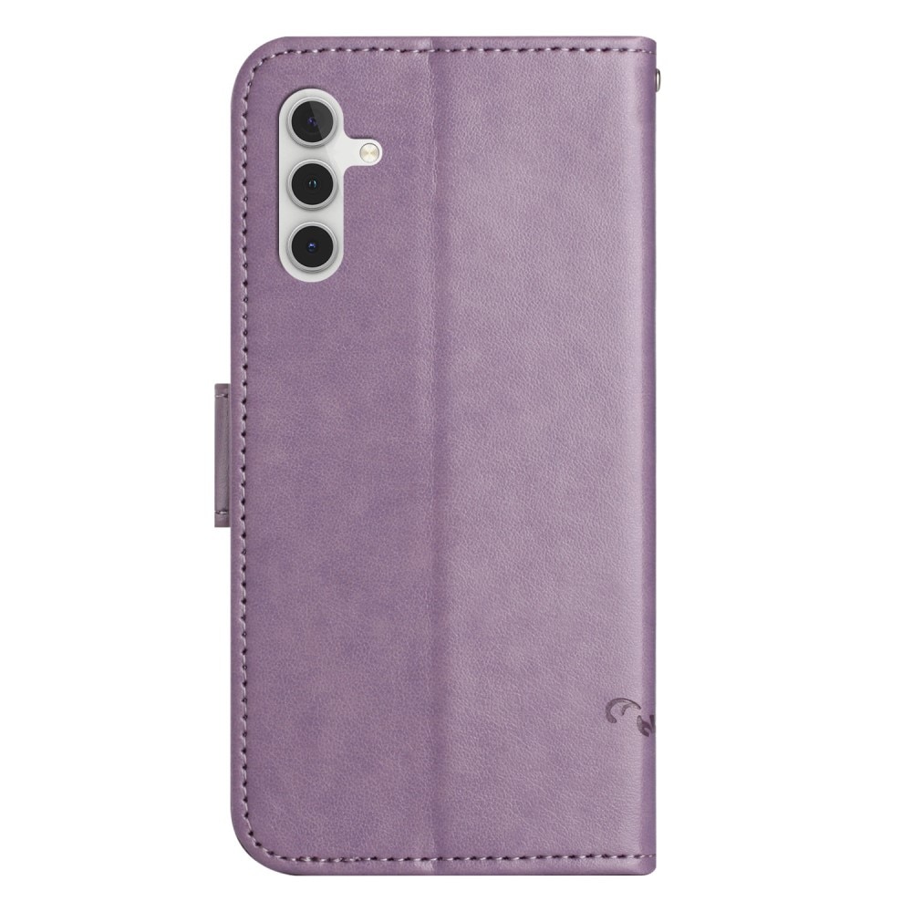 Läderfodral Fjärilar Samsung Galaxy A05s lila