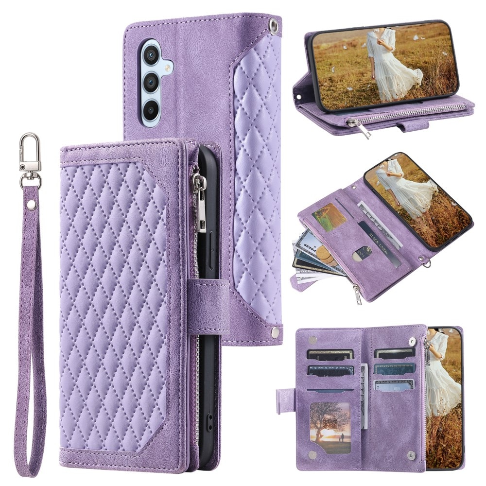 Plånboksväska Samsung Galaxy A15 Quilted lila