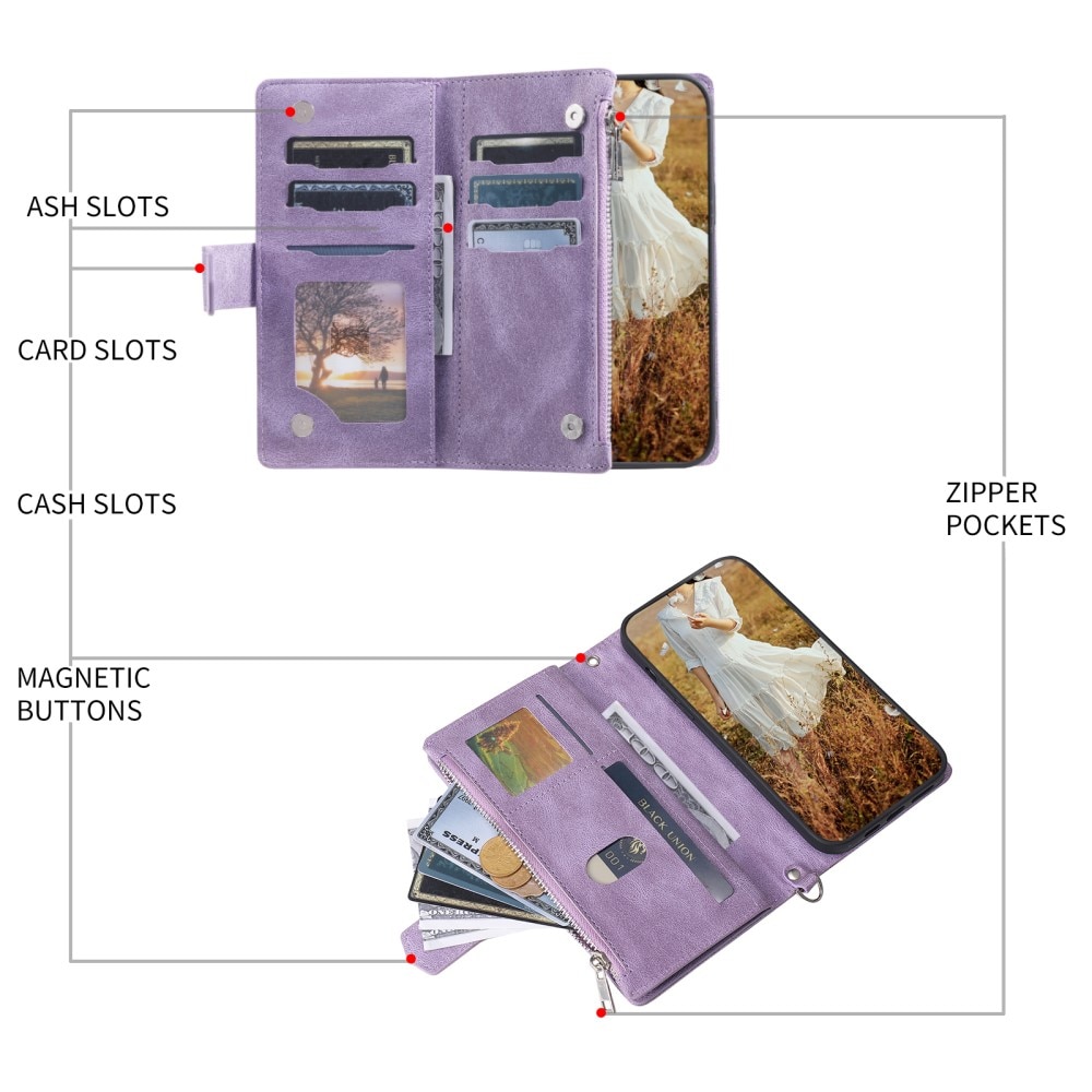 Plånboksväska Samsung Galaxy A15 Quilted Lila