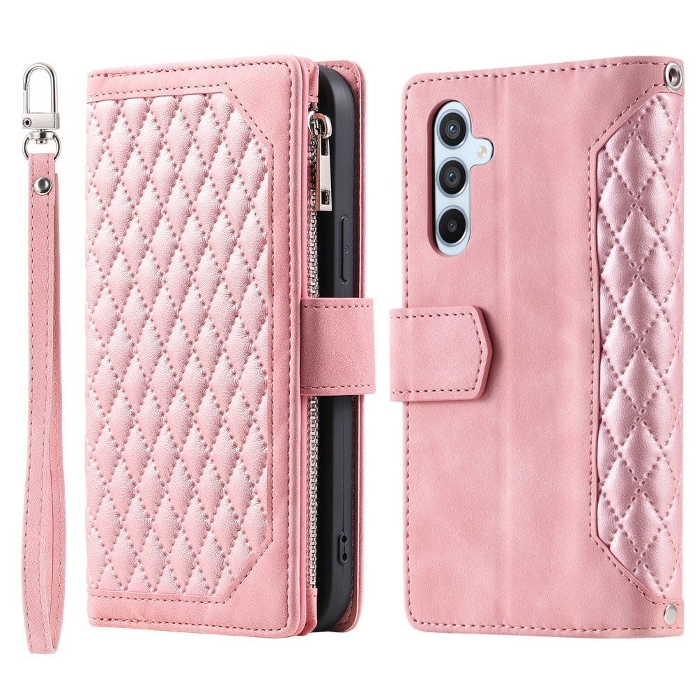 Plånboksväska Samsung Galaxy A15 Quilted rosa