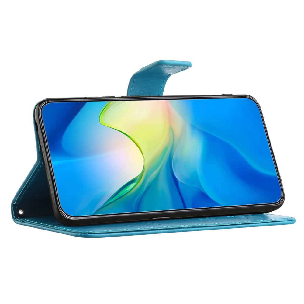 Läderfodral Fjärilar Motorola Moto G54 Blå