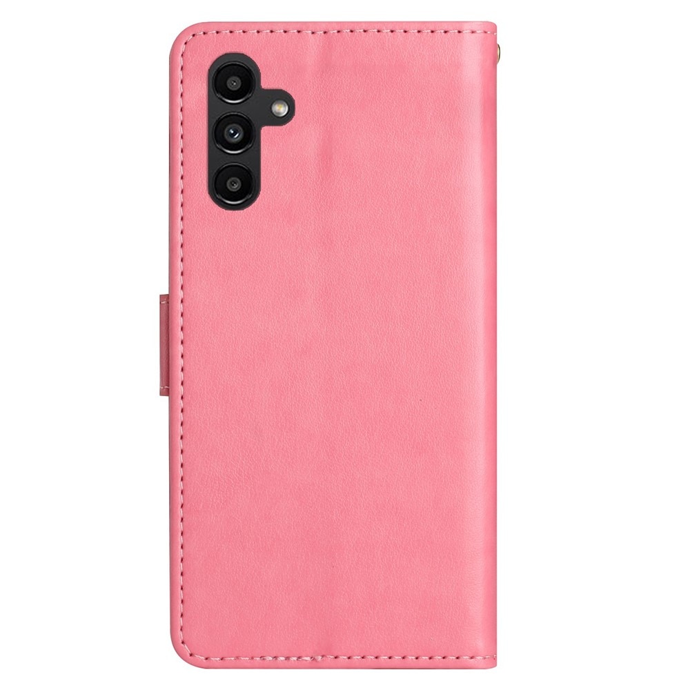 Läderfodral Fjärilar Samsung Galaxy A25 rosa