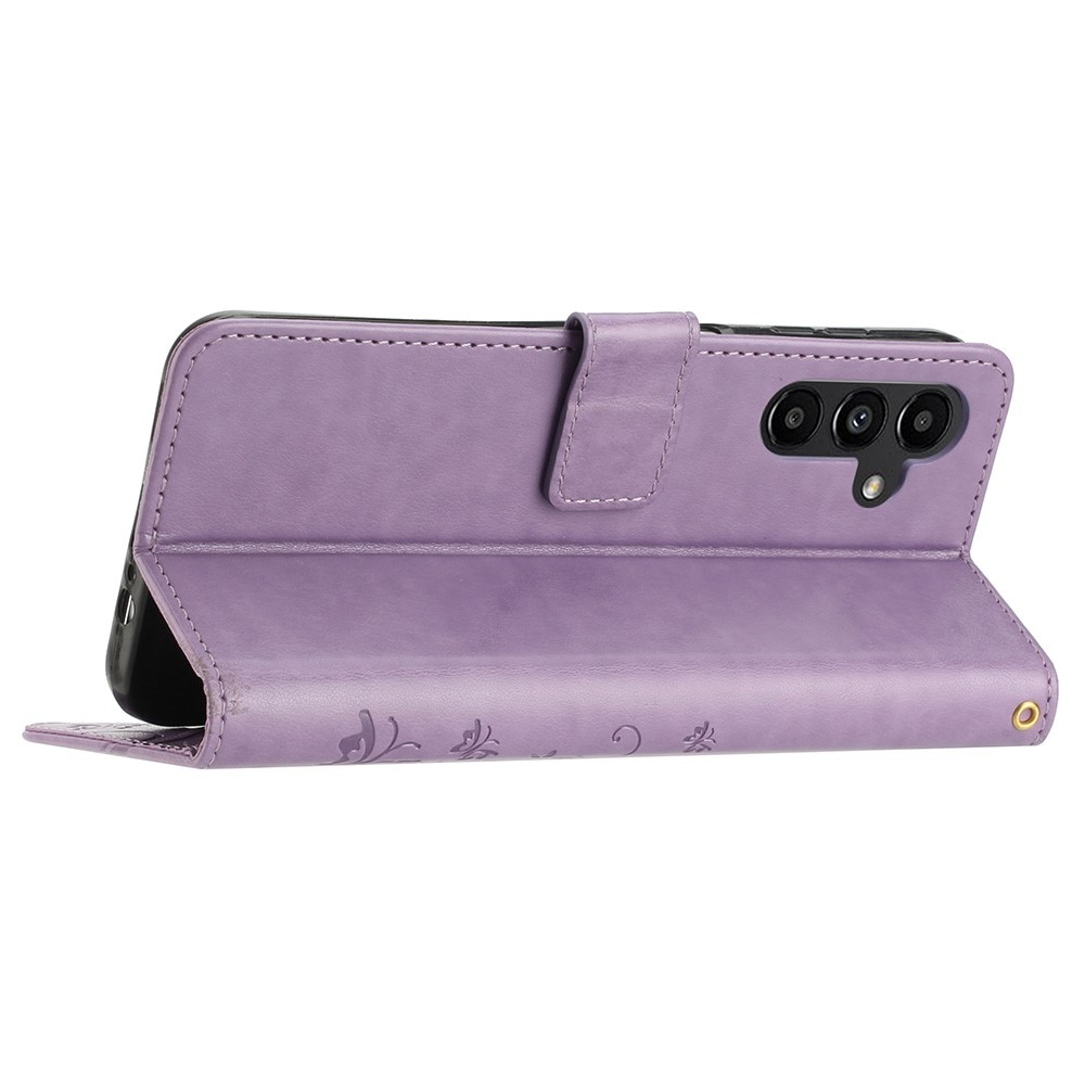 Läderfodral Fjärilar Samsung Galaxy A25 lila