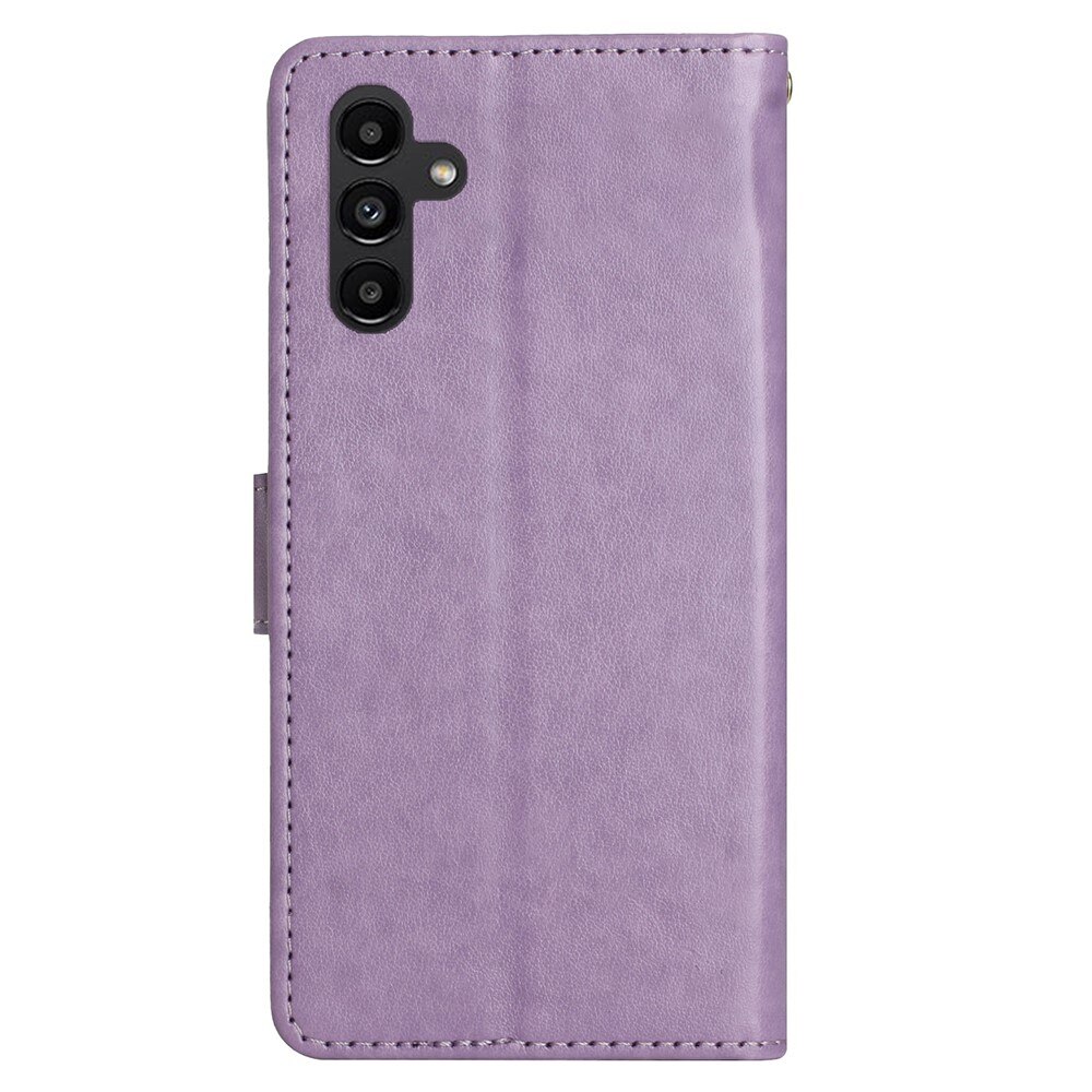 Läderfodral Fjärilar Samsung Galaxy A25 lila