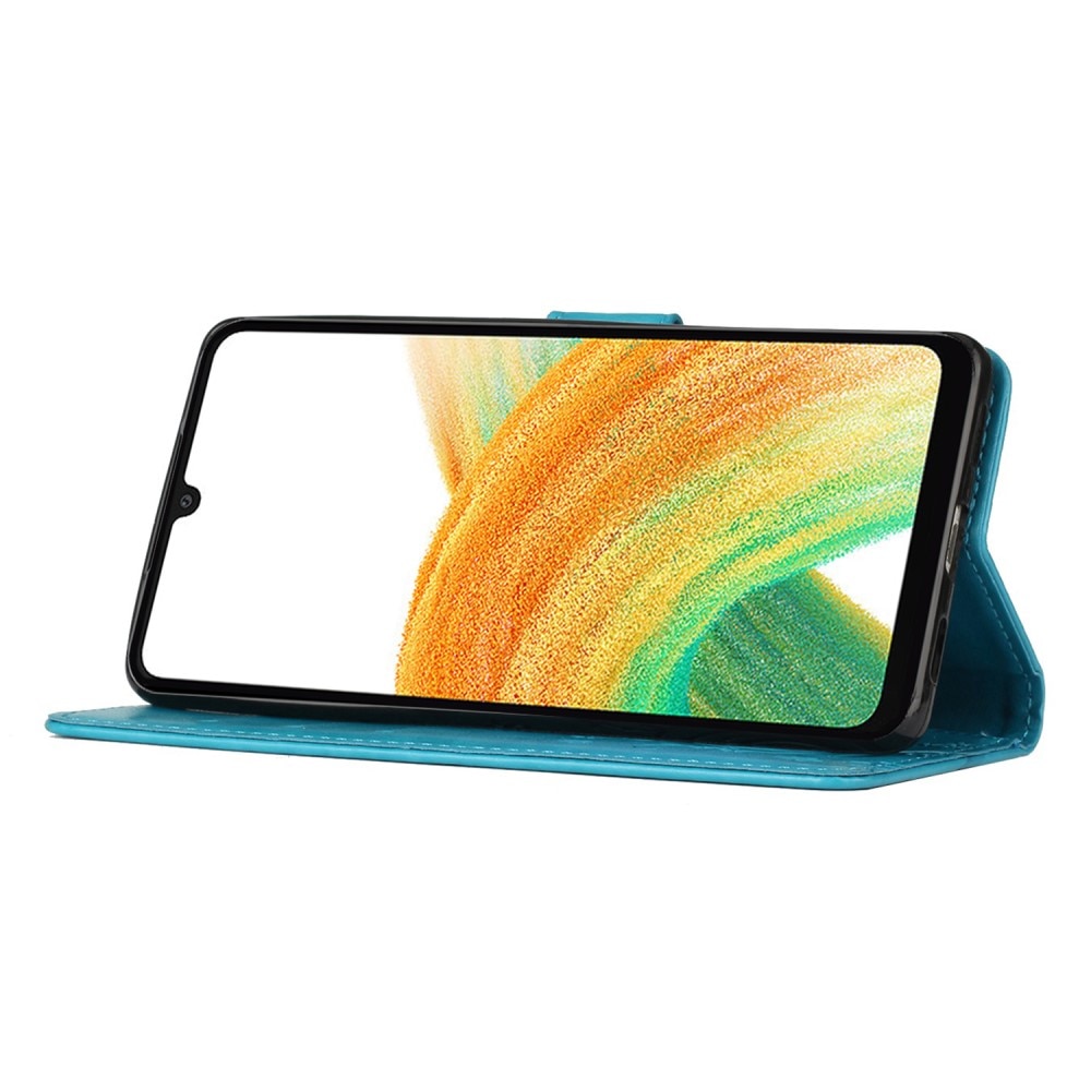 Läderfodral Fjärilar Samsung Galaxy A25 blå