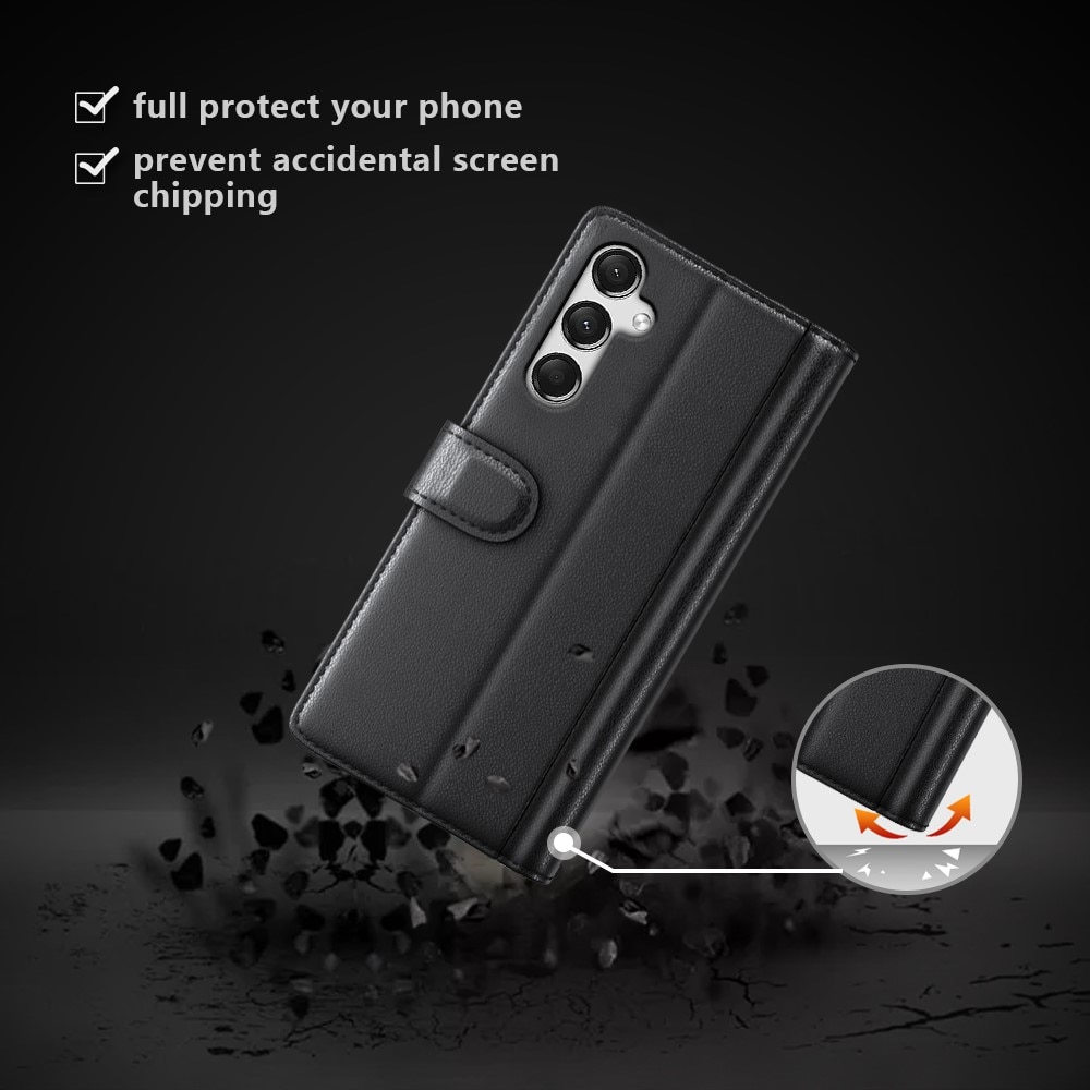 Äkta Läderfodral Samsung Galaxy A25 svart