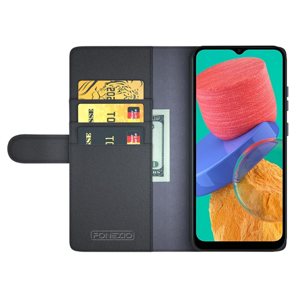 Äkta Läderfodral Motorola Moto G54 Svart