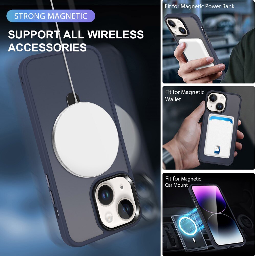 Hybridskal MagSafe Ring iPhone 15 Pro Blå