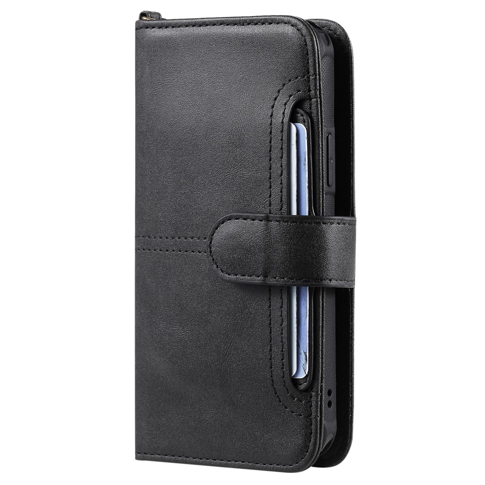 Magnet Leather Wallet iPhone 15 svart