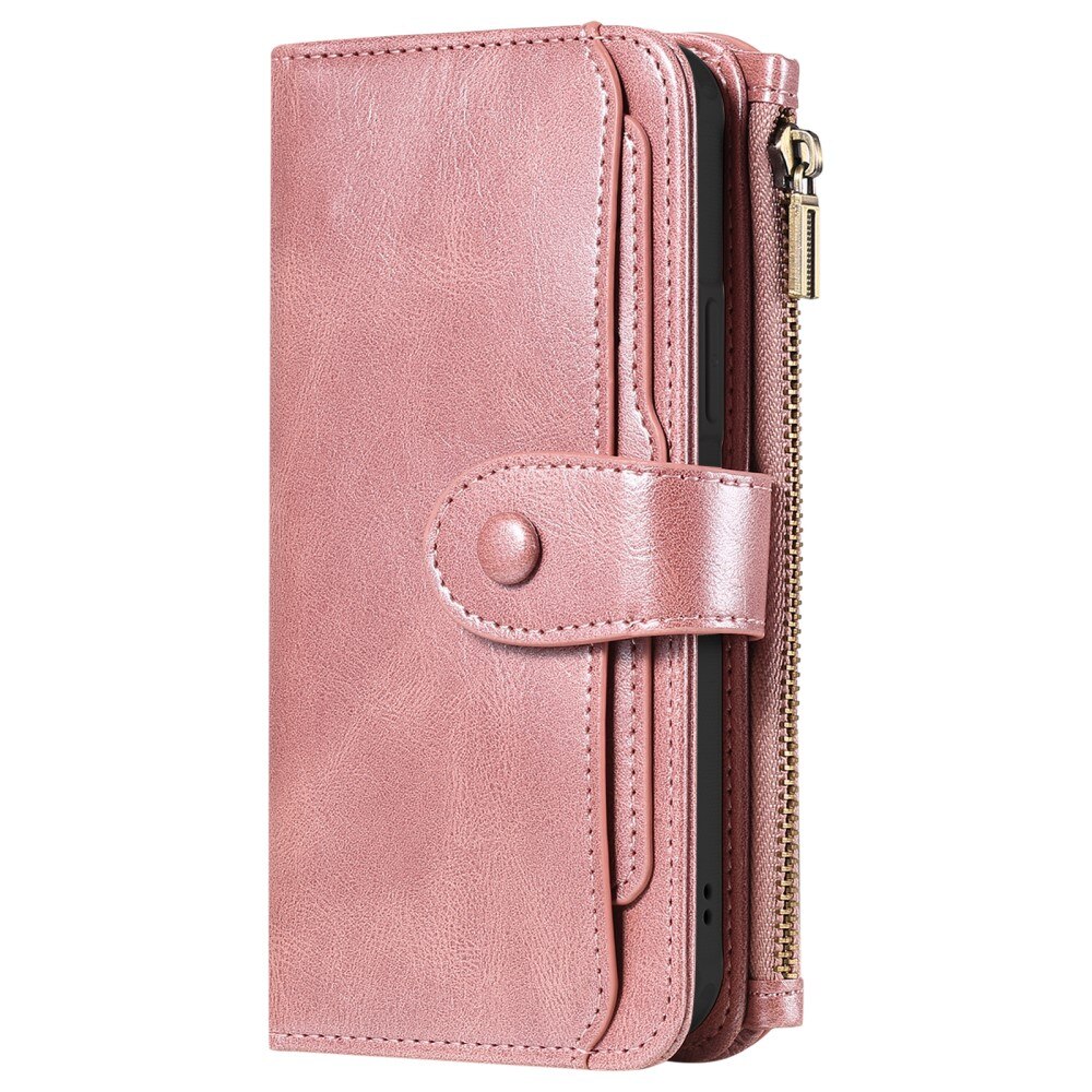 Magnet Leather Multi-Wallet iPhone 15 rosa