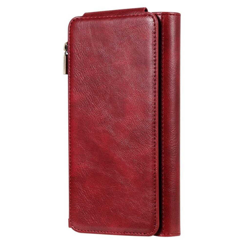 Magnet Leather Multi-Wallet iPhone 15 Pro Max röd