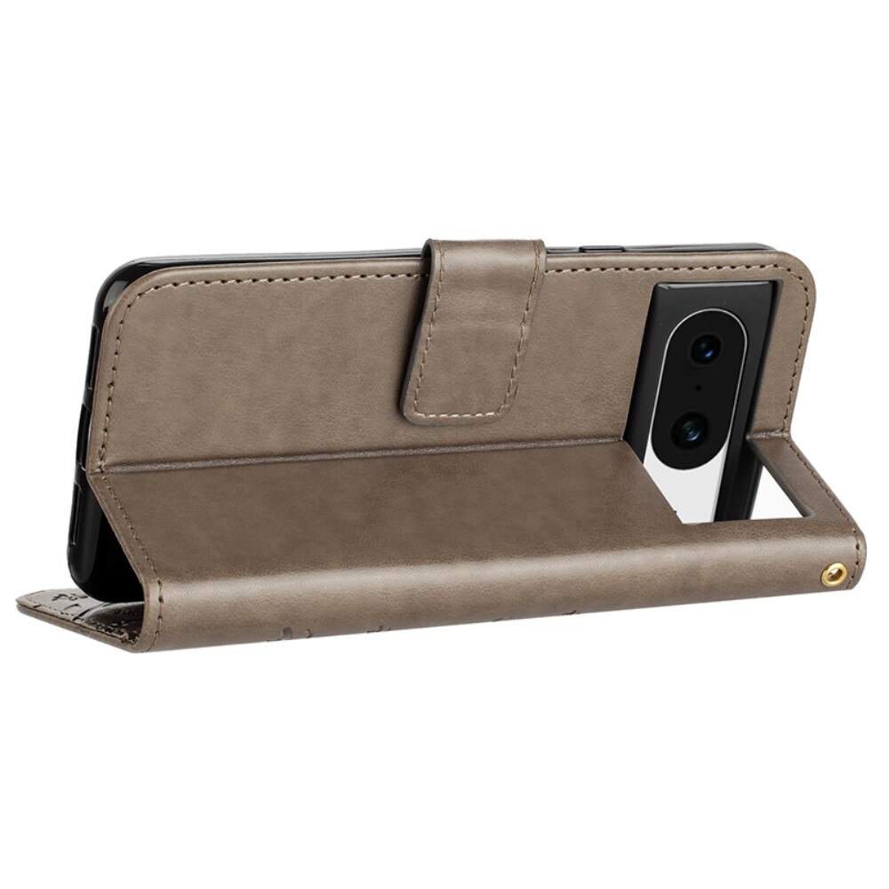 Läderfodral Fjärilar Google Pixel 8 Grå