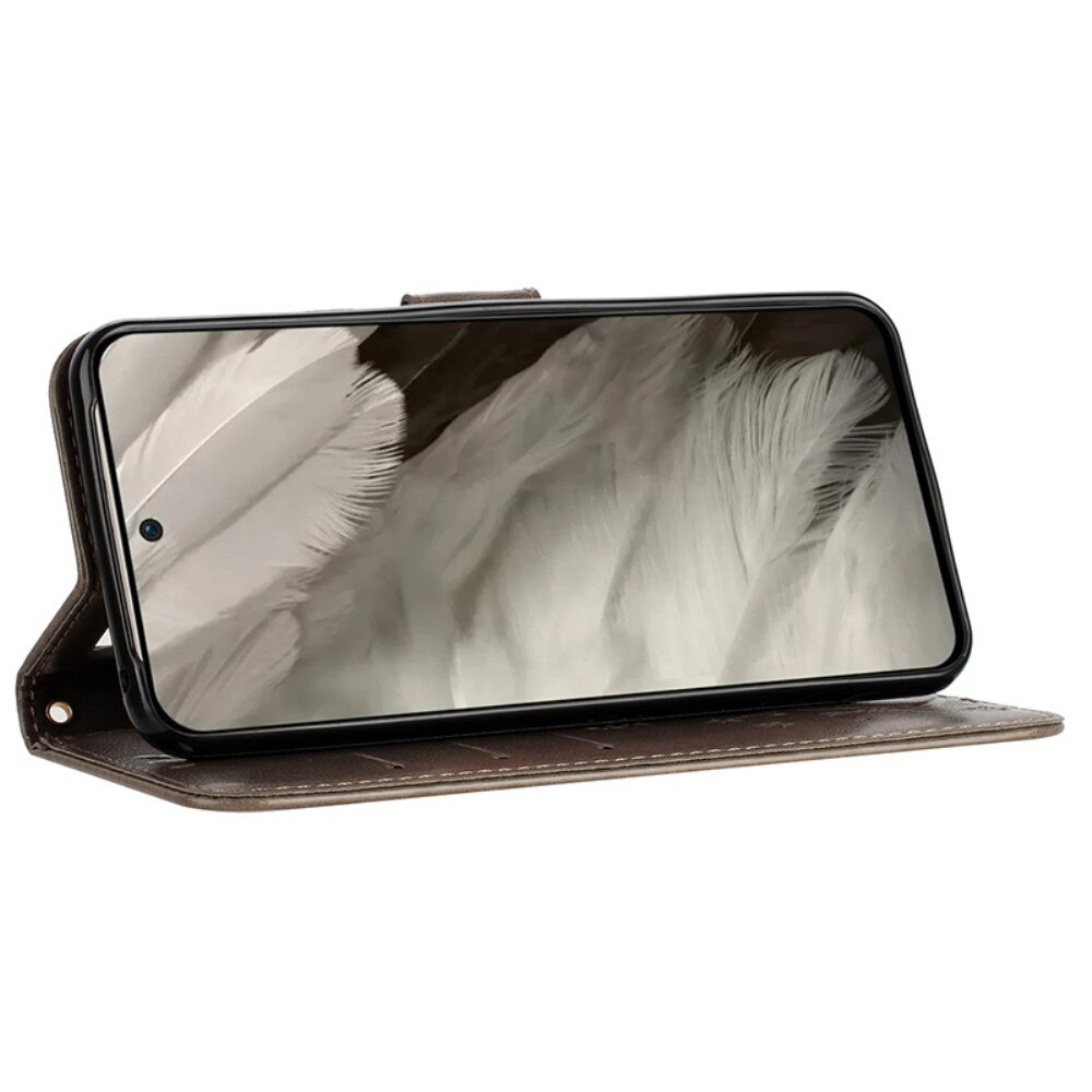 Läderfodral Fjärilar Google Pixel 8 Grå