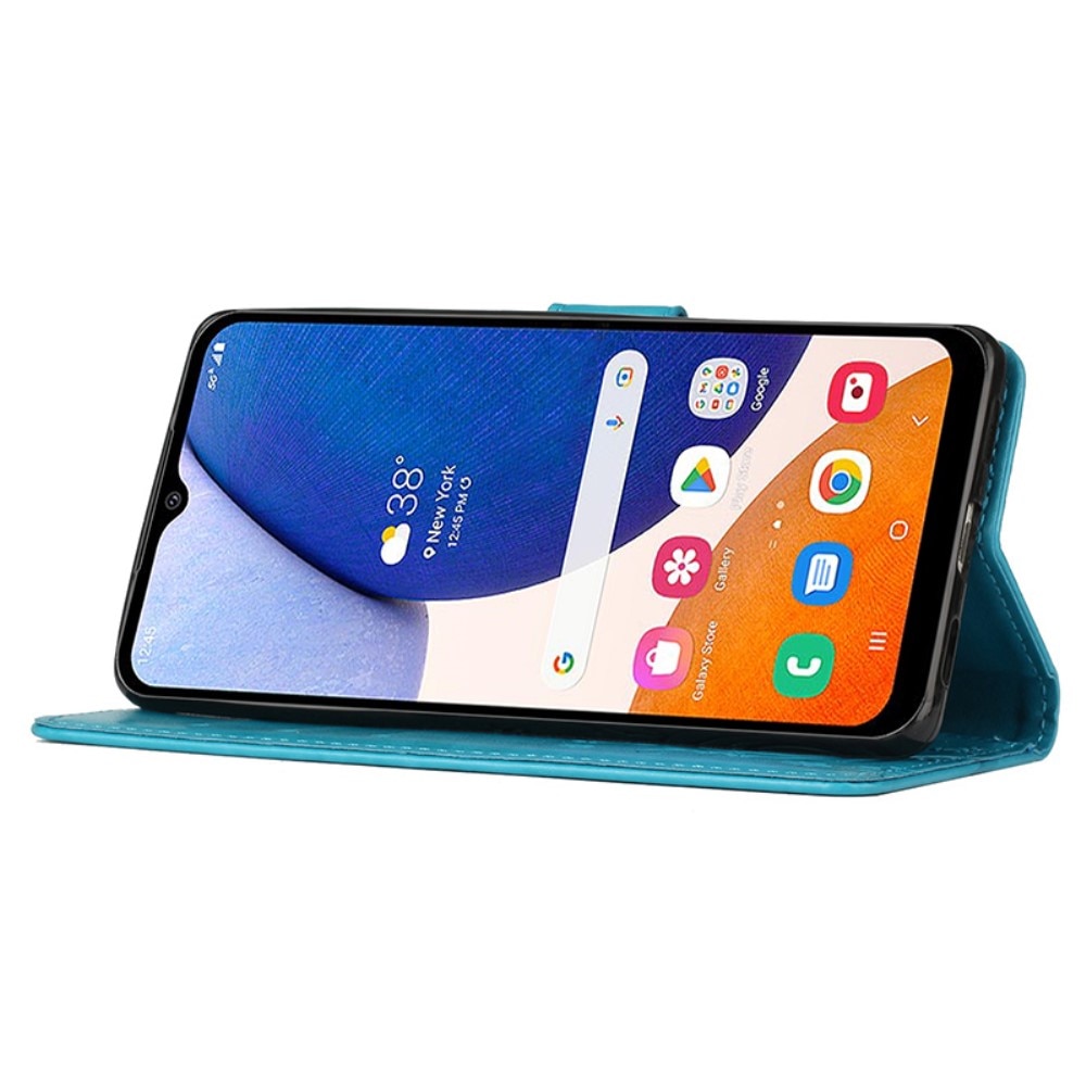 Läderfodral Fjärilar Samsung Galaxy A15 blå