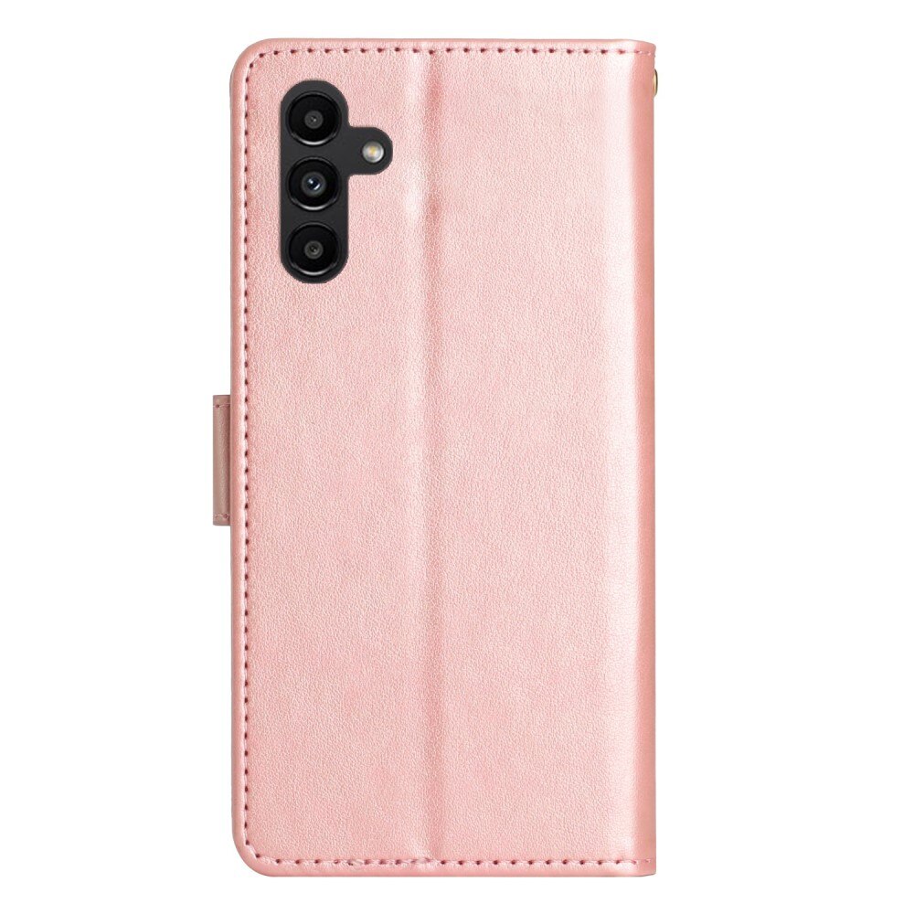 Läderfodral Fjärilar Samsung Galaxy A15 Rosa