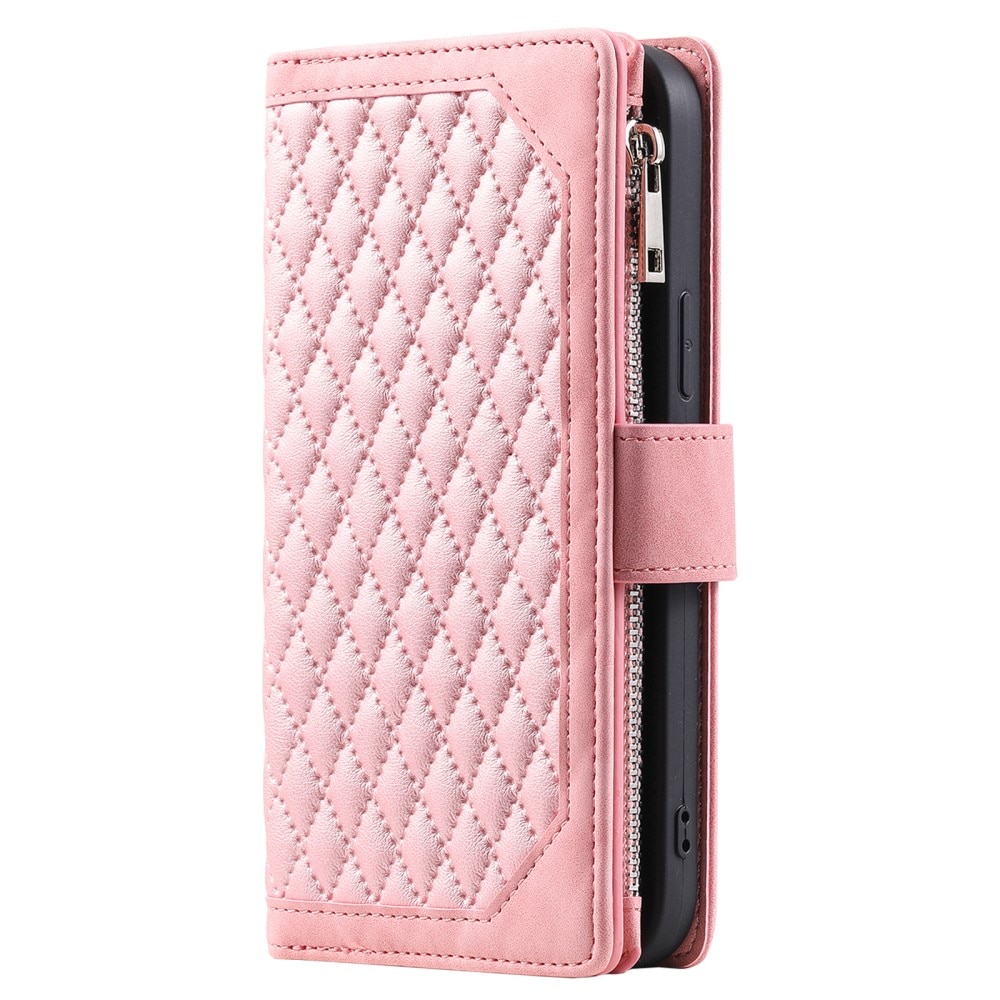 Plånboksväska Samsung Galaxy S24 Plus Quilted rosa