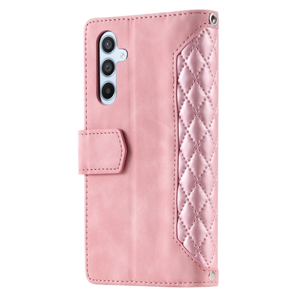 Plånboksväska Samsung Galaxy S24 Plus Quilted rosa