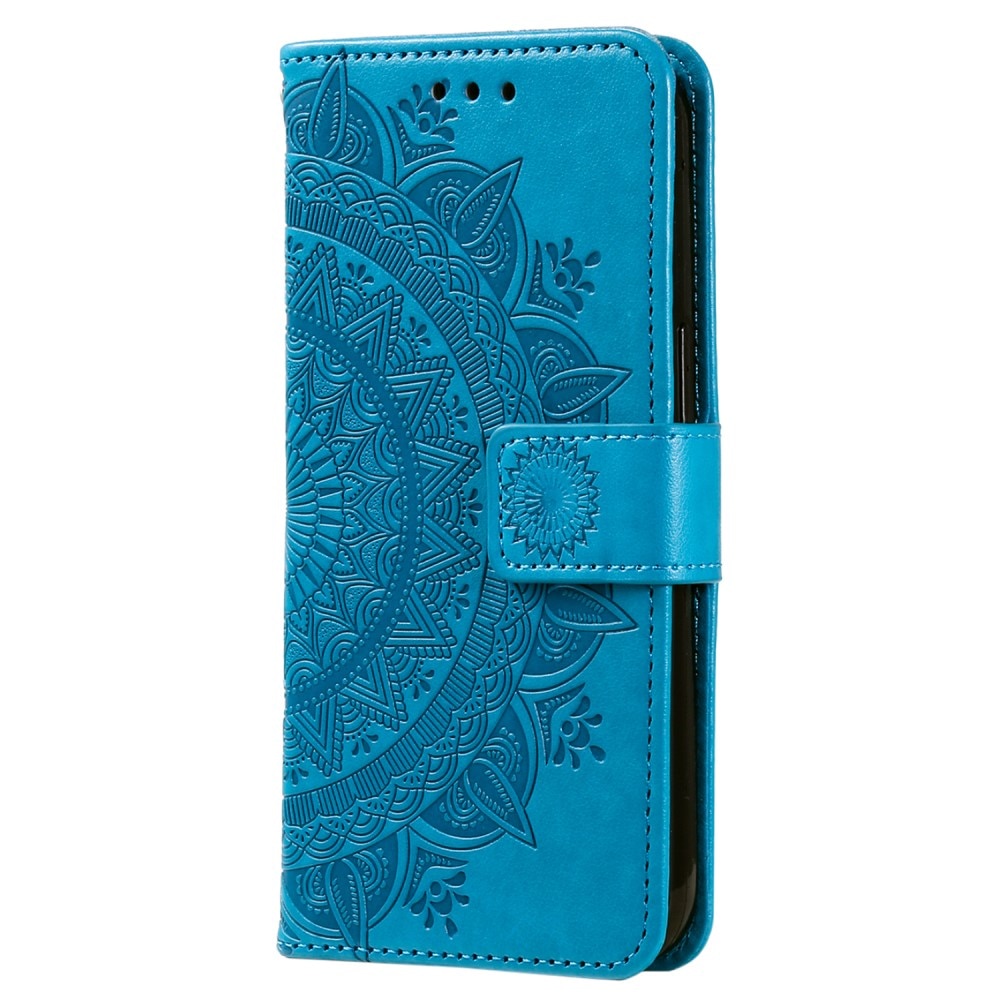 Läderfodral Mandala Samsung Galaxy S24 blå