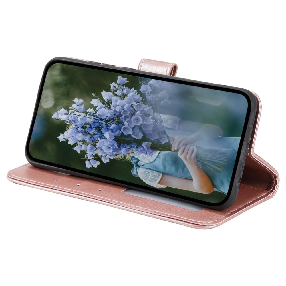 Läderfodral Mandala Samsung Galaxy S24 roséguld