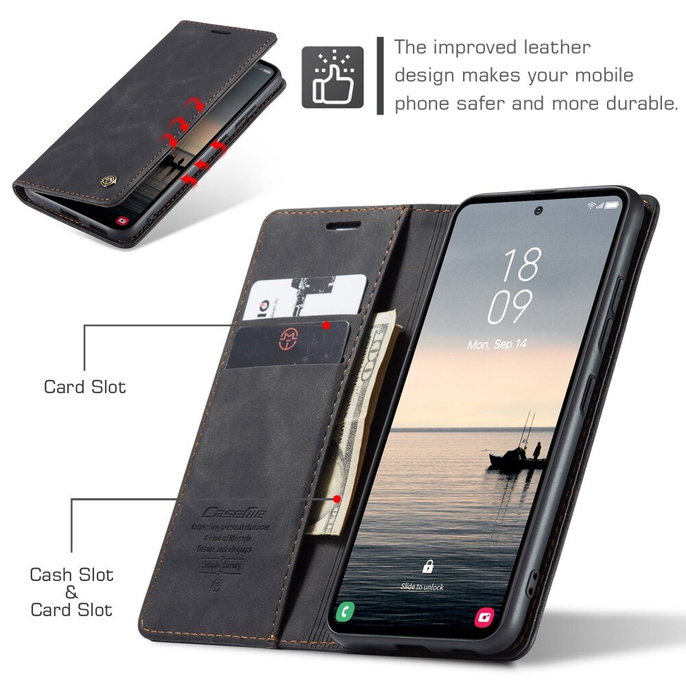Slim Plånboksfodral Samsung Galaxy S23 FE Svart