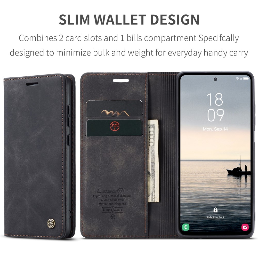 Slim Plånboksfodral Samsung Galaxy S23 FE Svart