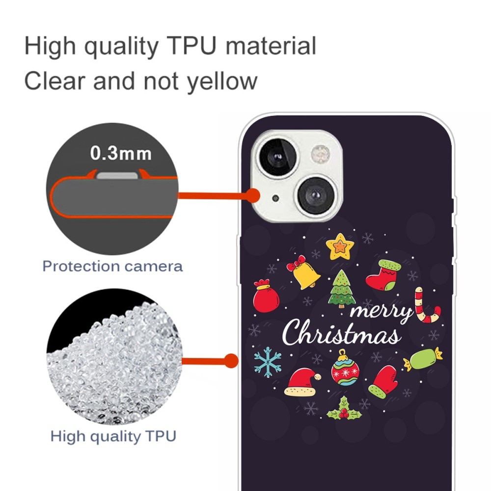 TPU Skal med Julmotiv iPhone 15 - Merry Christmas