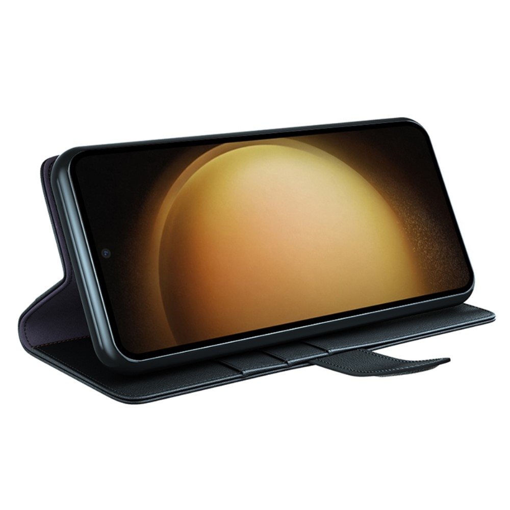 Äkta Läderfodral Samsung Galaxy S24 Plus svart