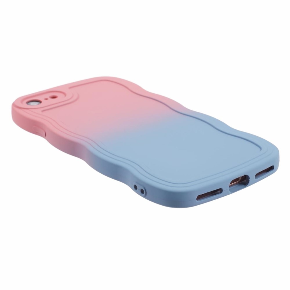 Wavy Edge Skal iPhone SE (2020) rosa/blå ombre