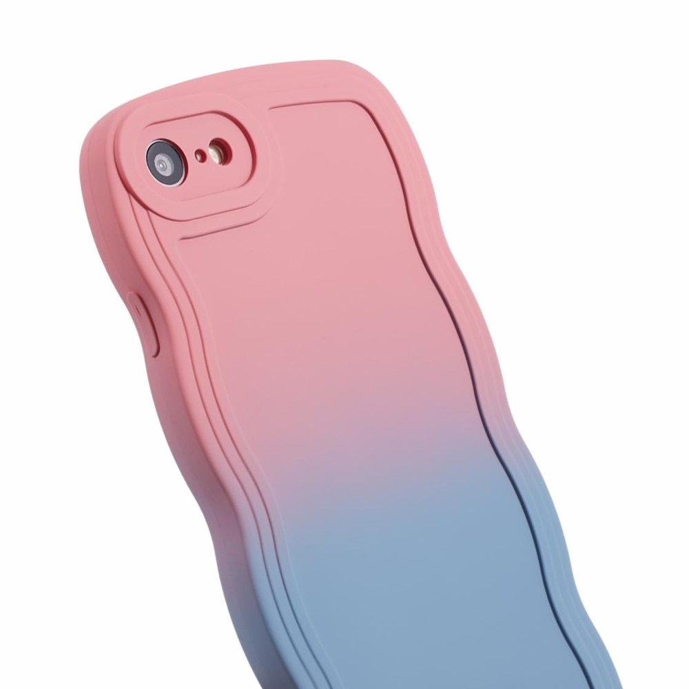 Wavy Edge Skal iPhone 8 rosa/blå ombre