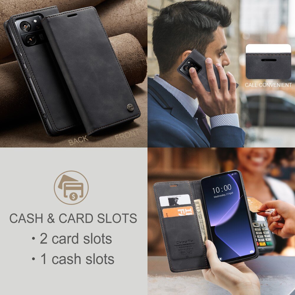 Slim Plånboksfodral Xiaomi 13T Svart