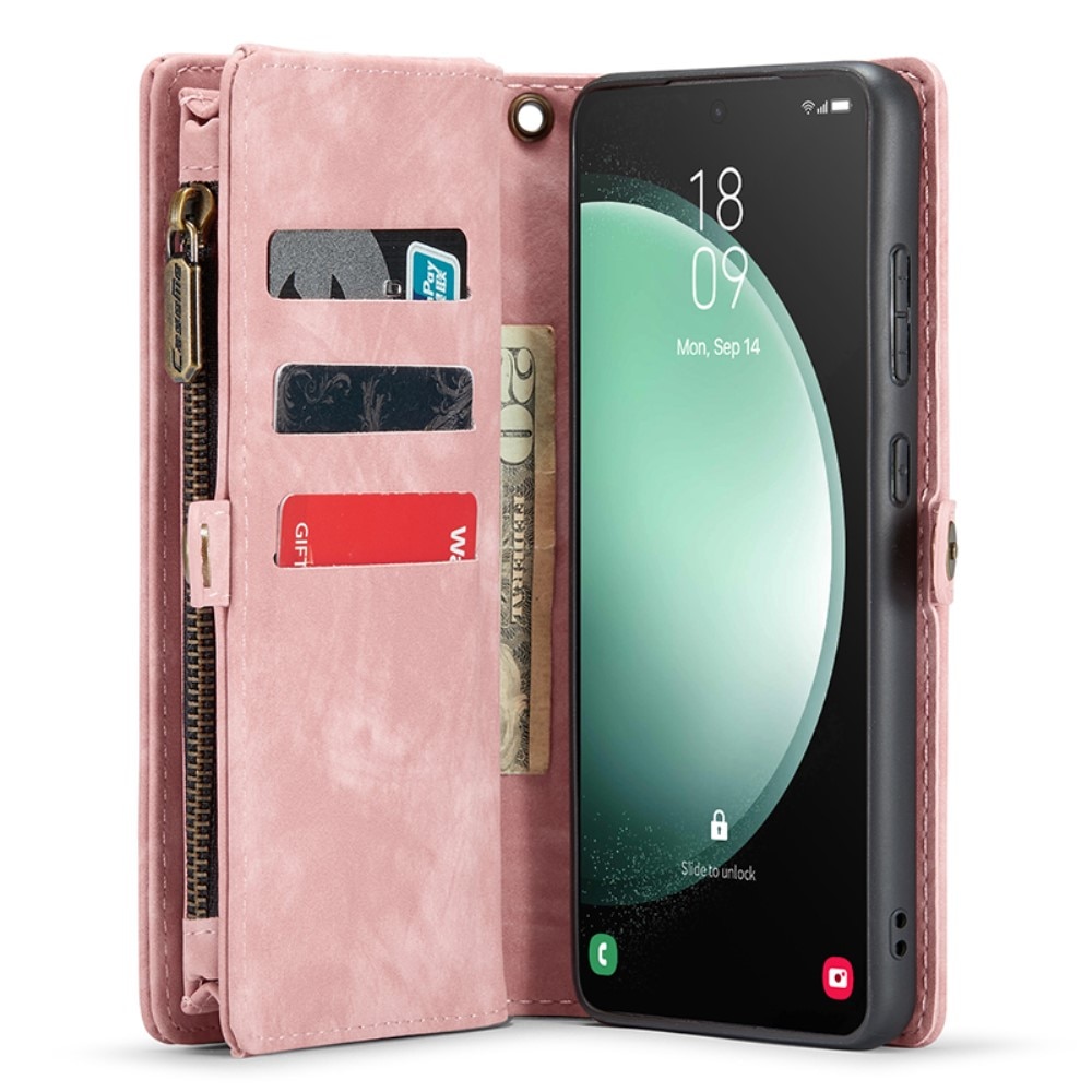 Multi-slot Plånboksfodral Samsung Galaxy S23 FE rosa