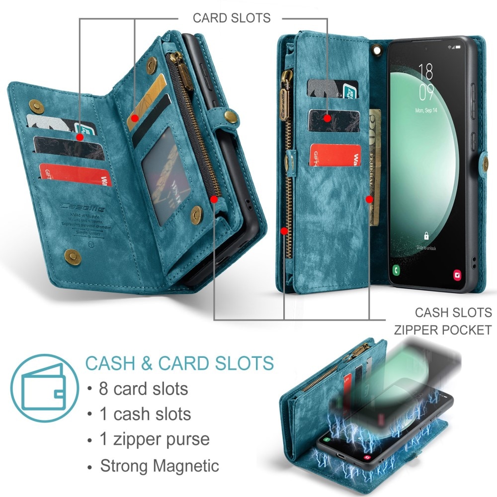 Multi-slot Plånboksfodral Samsung Galaxy S23 FE blå