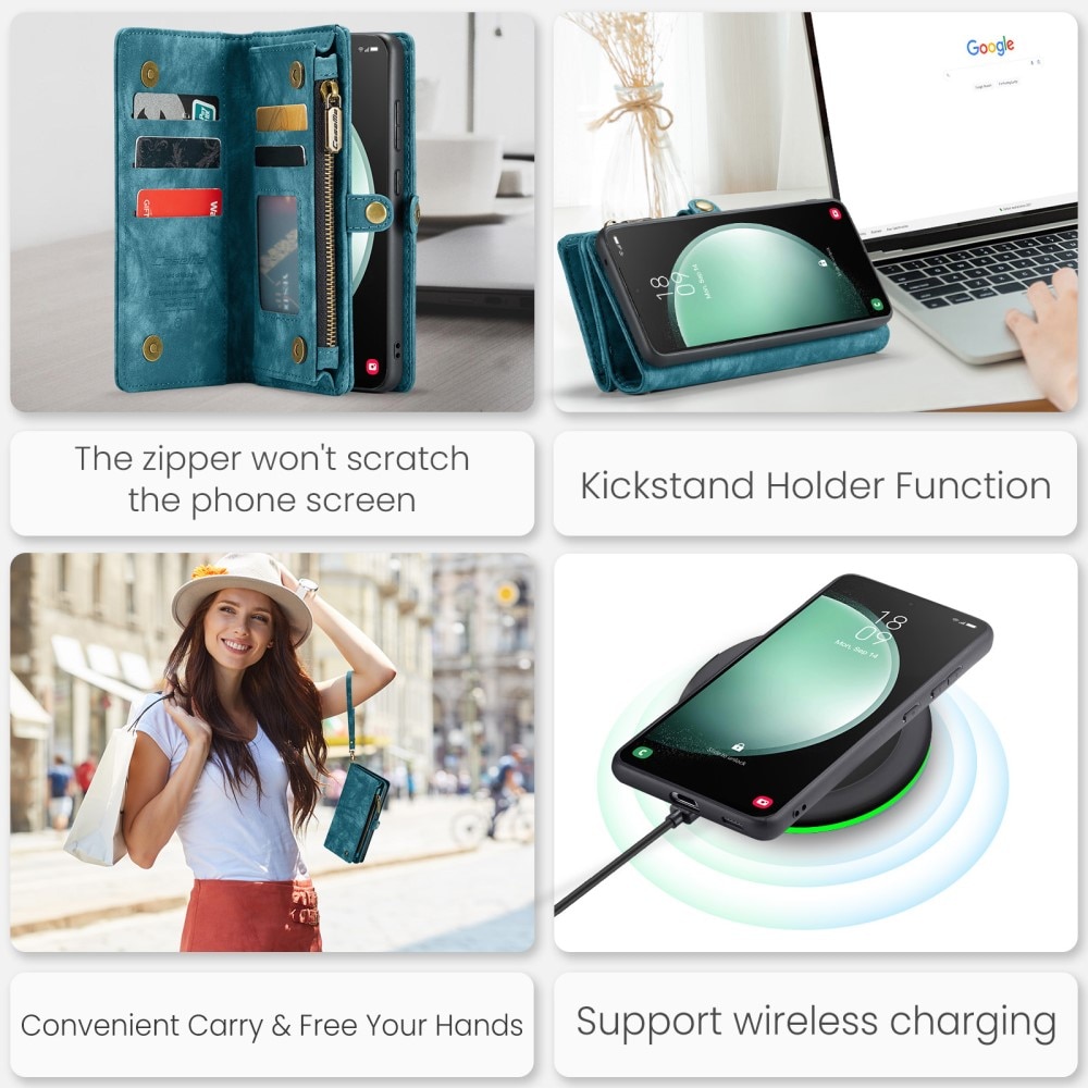 Multi-slot Plånboksfodral Samsung Galaxy S23 FE blå