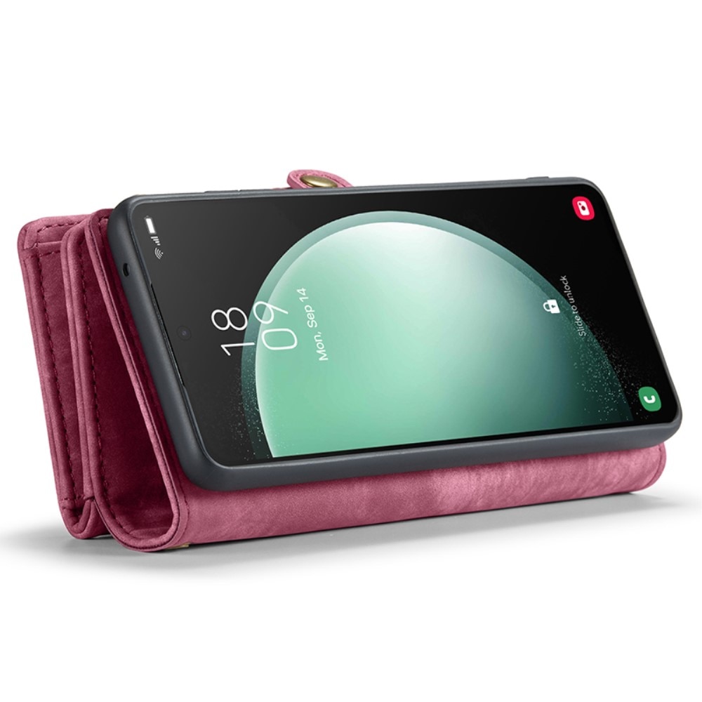 Multi-slot Plånboksfodral Samsung Galaxy S23 FE röd