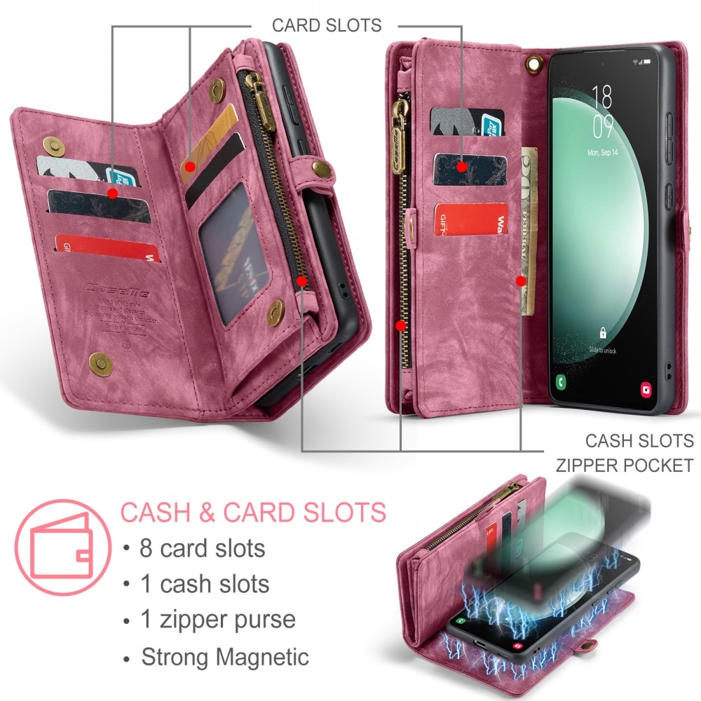 Multi-slot Plånboksfodral Samsung Galaxy S23 FE röd