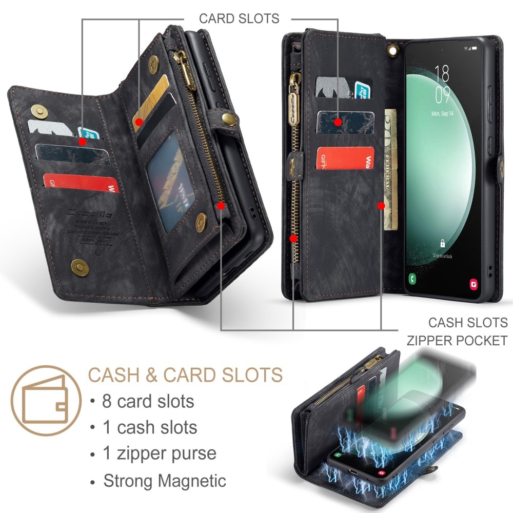 Multi-slot Plånboksfodral Samsung Galaxy S23 FE Grå