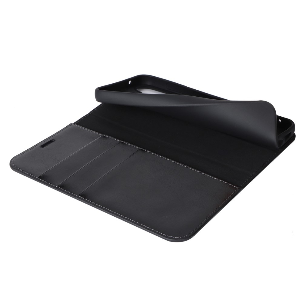 Mobilfodral Äkta Läder Samsung Galaxy S23 FE Svart