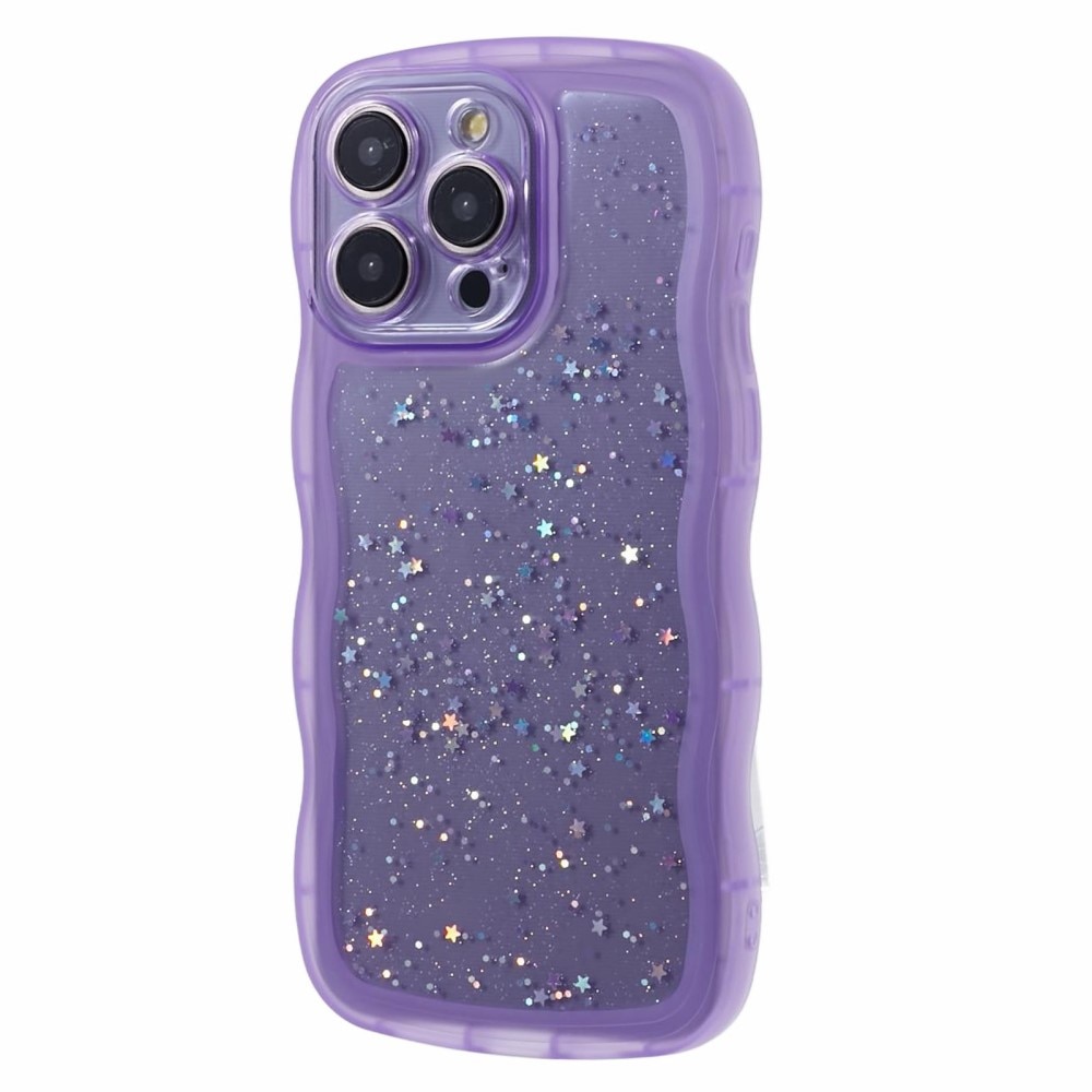 Wavy Edge Glitter Skal iPhone 15 Pro Max lila