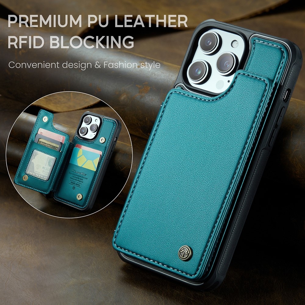 Plånboksskal RFID-skydd iPhone 14 Pro blå