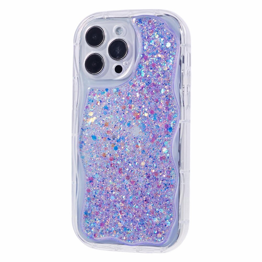 Wavy Glitter Skal iPhone 12 Pro lila