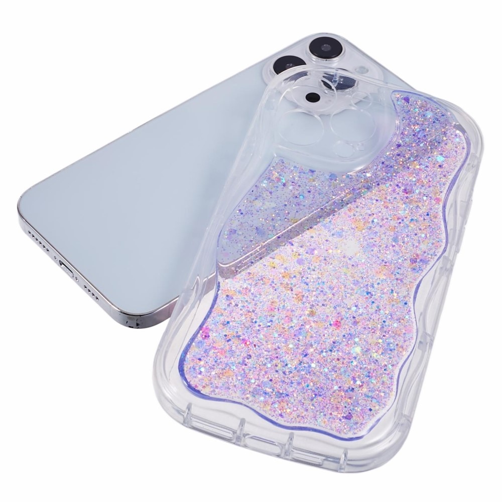 Wavy Glitter Skal iPhone 12 Pro lila