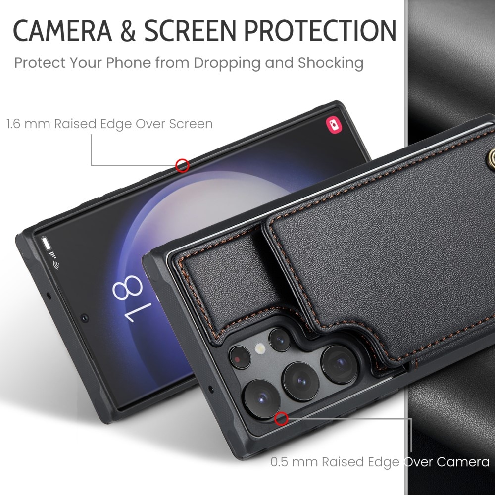 Plånboksskal RFID-skydd Samsung Galaxy S23 Ultra svart
