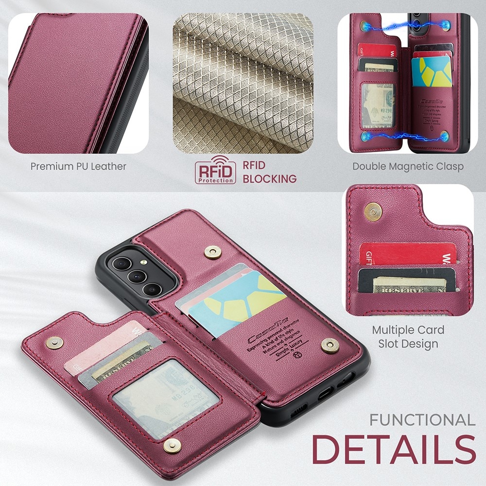 Plånboksskal RFID-skydd Samsung Galaxy A54 röd