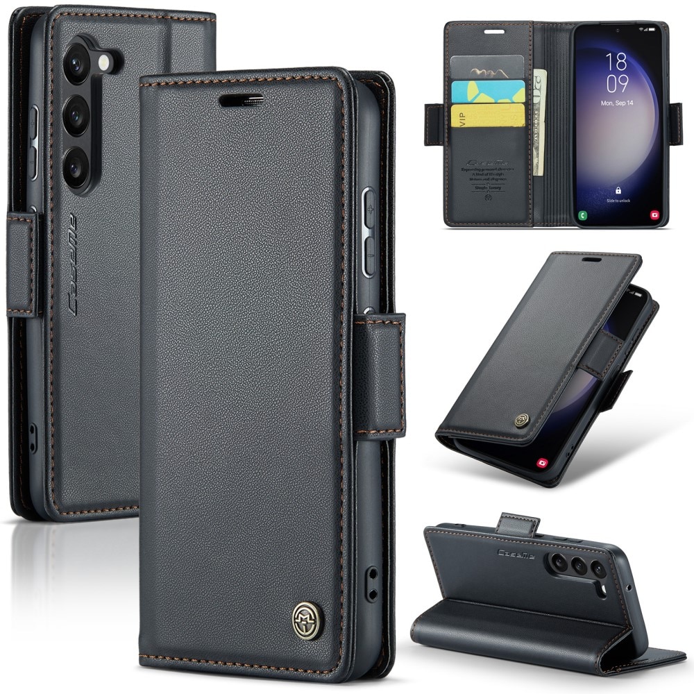 Slim Plånboksfodral RFID-skydd Samsung Galaxy S24 Plus Svart