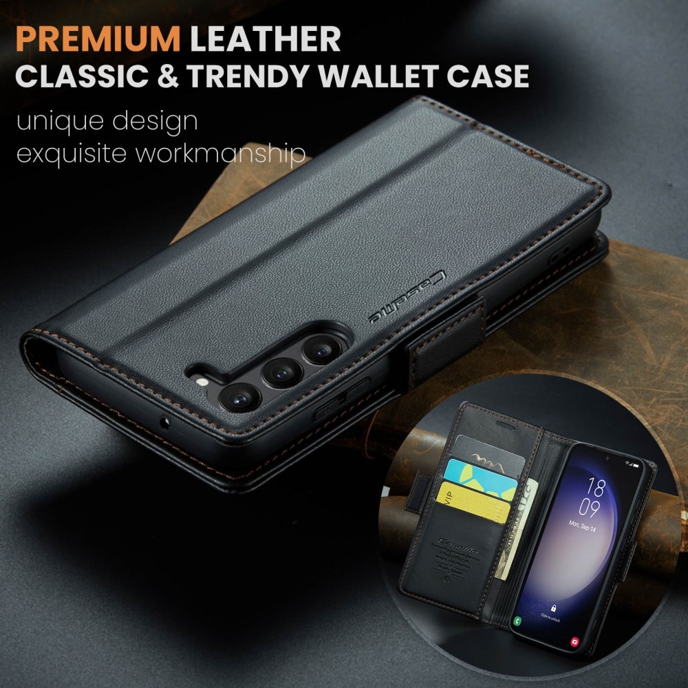 Slim Plånboksfodral RFID-skydd Samsung Galaxy S24 Plus svart