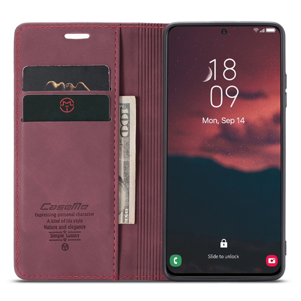 Slim Plånboksfodral Samsung Galaxy S24 Plus röd