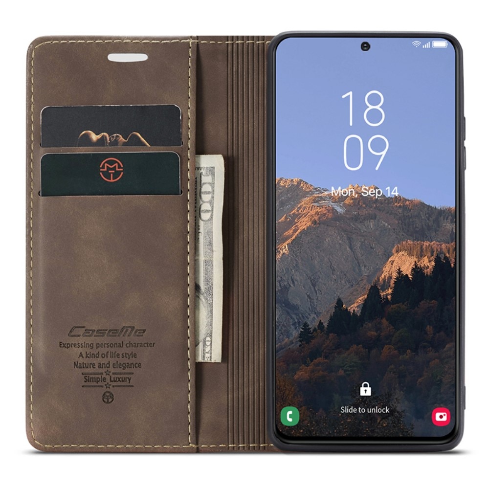 Slim Plånboksfodral Samsung Galaxy S24 Plus brun