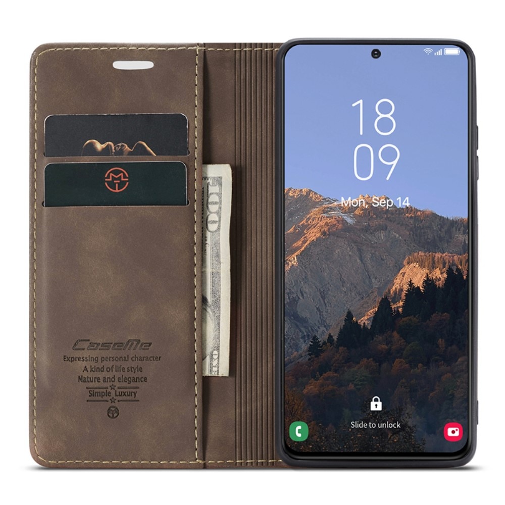 Slim Plånboksfodral Samsung Galaxy S24 brun