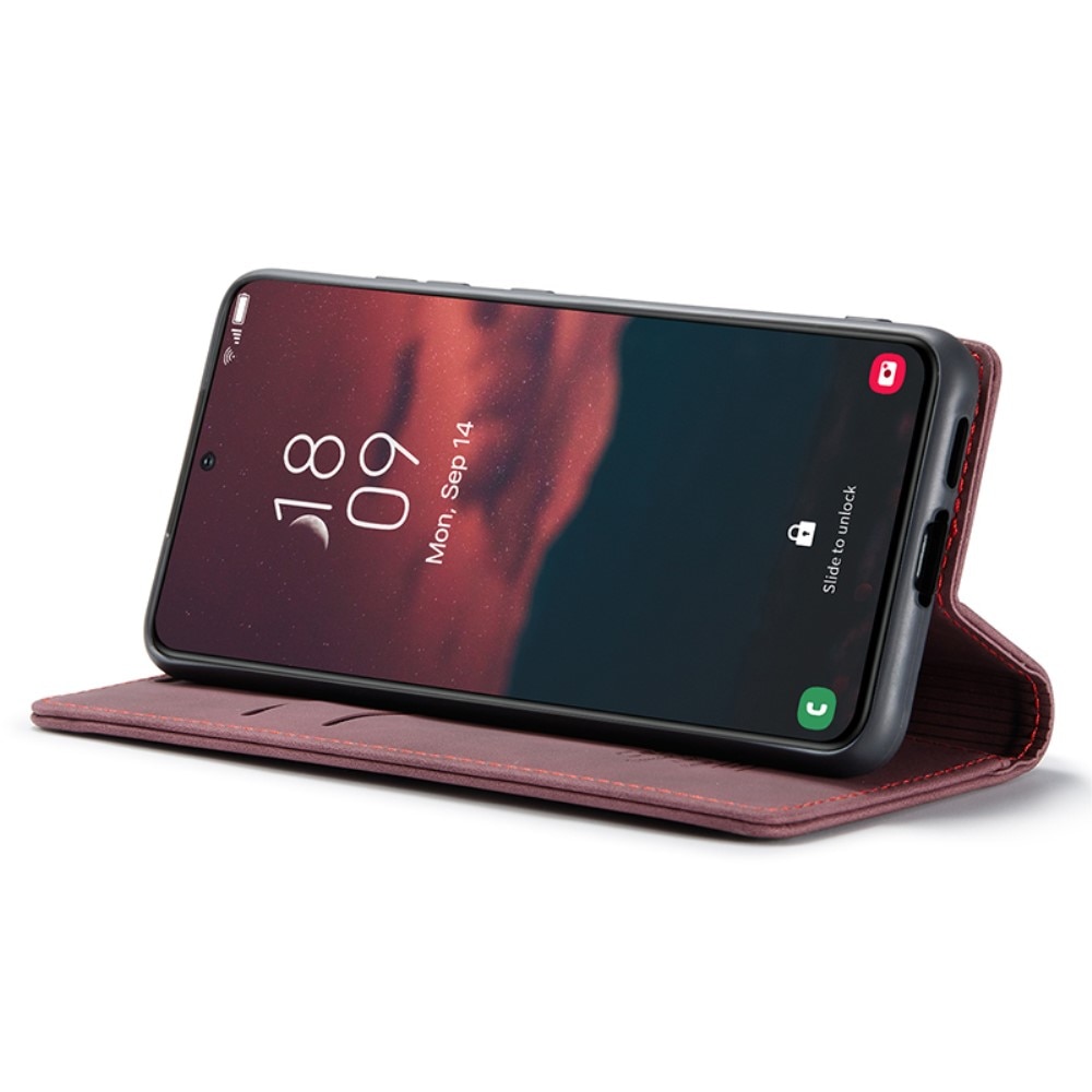 Slim Plånboksfodral Samsung Galaxy S24 röd